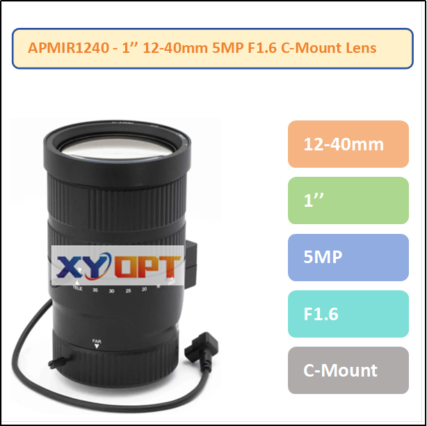 APEIR1240 - 1'' 5MP 12-40mm F1.6 IR Corrected Lens